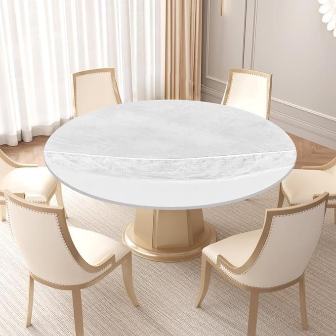 Rond Tafelkleed - Tafelbeschermer - Buiten Gebruik - Waterdicht Elastisch - 183 cm Diameter - Transparant