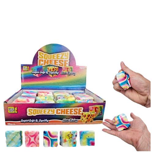 Squishy Cheese Slow-Rise Printed Squeeze Toy – 4,5 × 4,5 cm