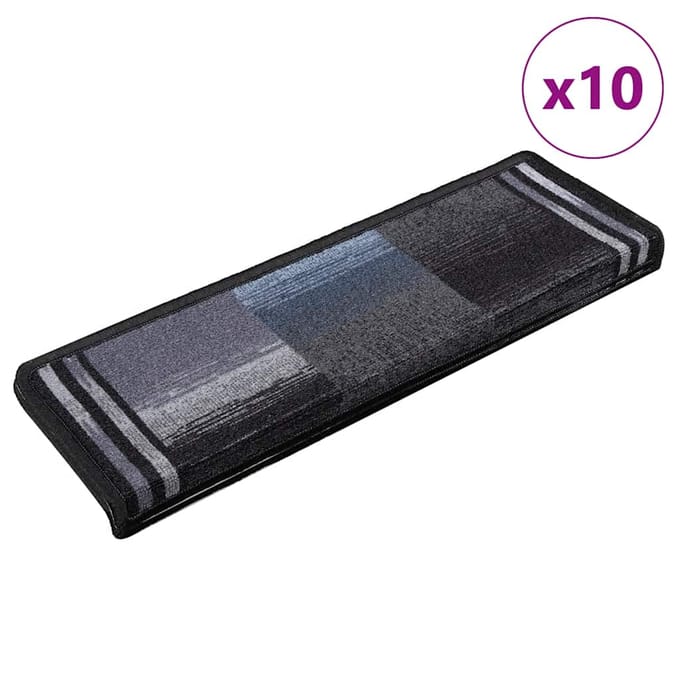 vidaXL - Trapmatten - zelfklevend - 10 - st - 65x21x4 - cm - zwart - en - grijs