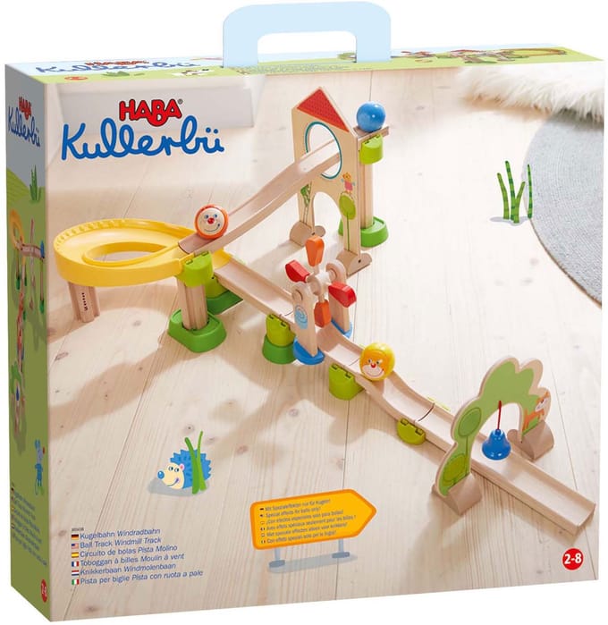 Speelgoed | Wooden Toys - Knikkerbaan Rollebollen - Basisdoos - Windmolenbaan