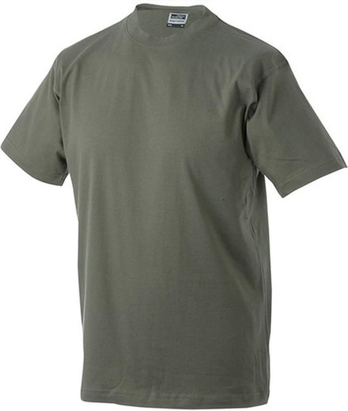 James and Nicholson Unisex Zware Ronde Tee (Olijfgroen)