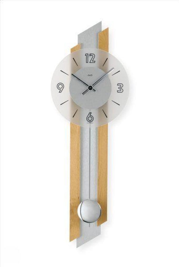 AMS 7207/18 - Klok - Hout - 23x62 cm - Bruin