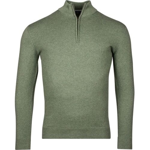 Baileys Trui Half Zip Single Knit Near Uni Color Olive Green Melange / male
