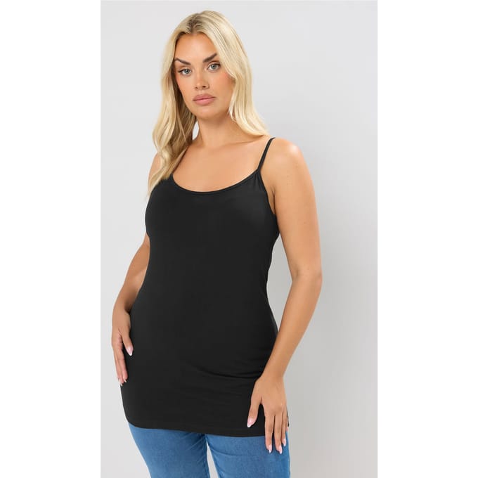 Yours Top Met Spaghettibandjes In Zwartsize 48