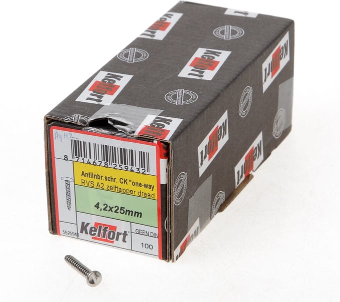 Kelfort Anti-inbraakschroef zelftappend RVS A2 3.5 x 25mm