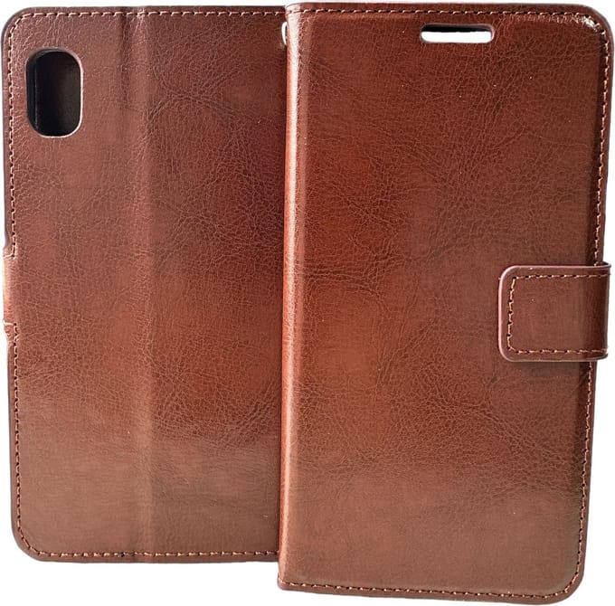Portemonnee Book Case Hoesje Geschikt voor: Samsung Galaxy A2 Core - Bruin