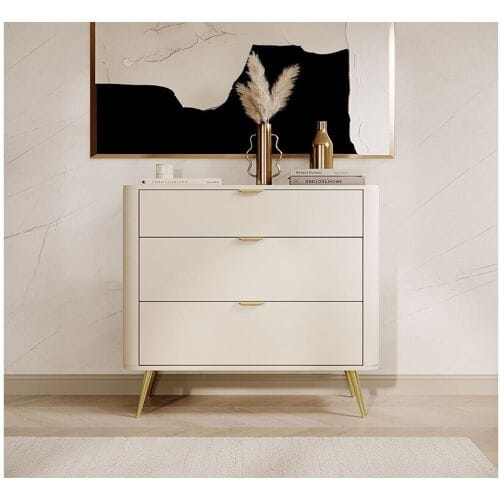 Selsey Oval - Dressoir met drie lades 92 cm - Beige