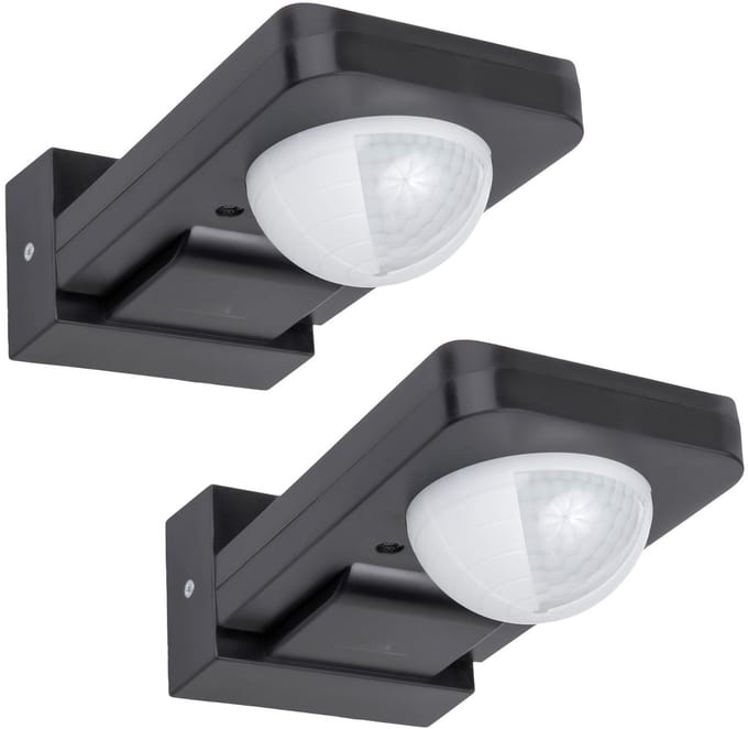 Maclean MCE243 GR - Bewegingsmelder 2 stuks - Infrarood PIR bewegingsmelder - IP65 - 2000W - Grijs