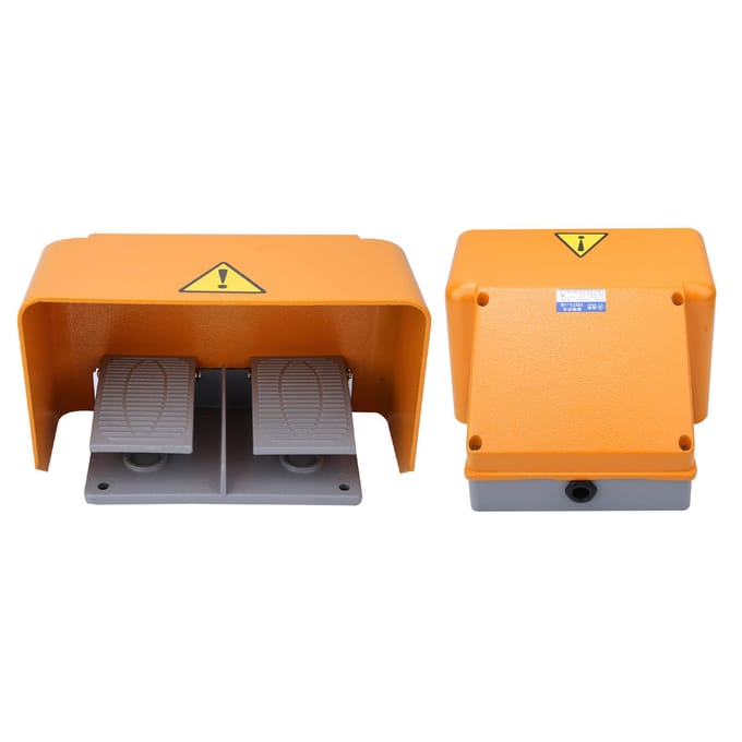 YDT118 Dubbel Voetpedaal Schakelaar met Volledig Aluminium Behuizing orange