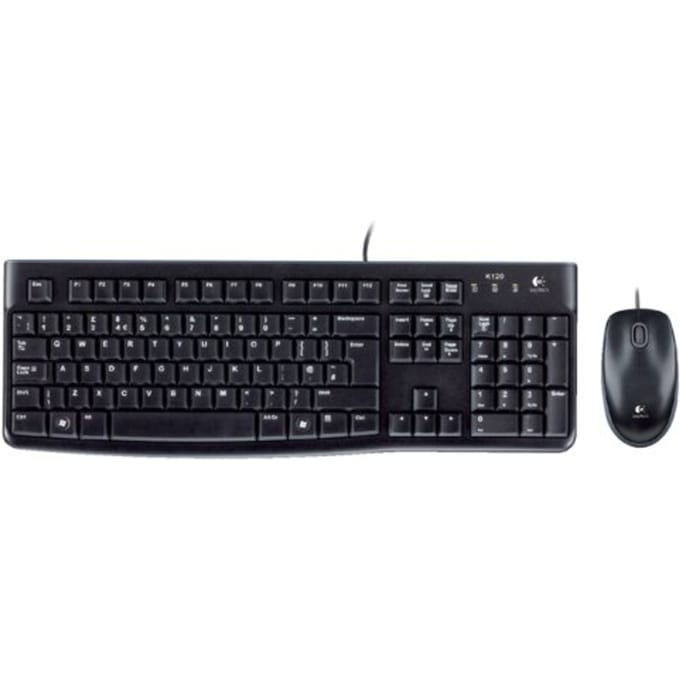 Logitech MK120 PC - US - Keyboard and mouse set - Engels (US international) - Zwart