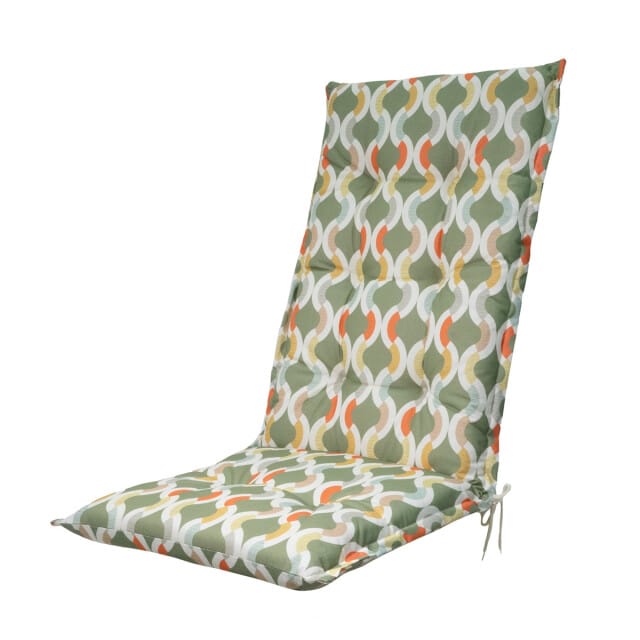 Madison - Tuinstoelkussen Hoge Rug Trivia green - Ca. 123x50 cm - Set van 4