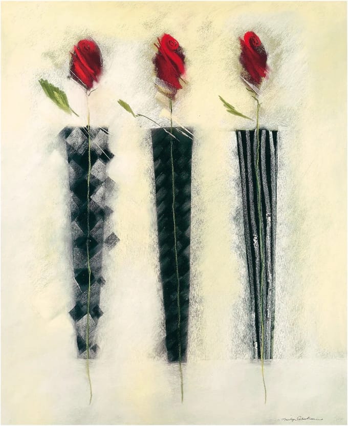 Kunstdruk Marilyn Robertson - Rot und Schwarz II 50x60cm