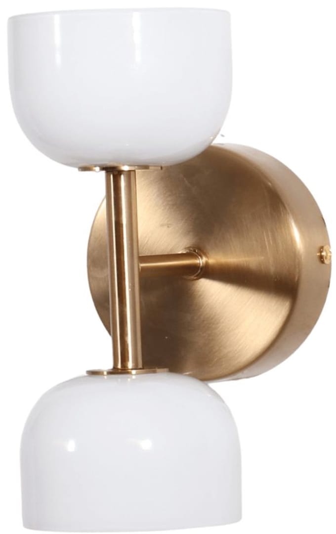 Kosilum - Nysséa - Wandlamp - Messing en wit - Metaal en glas