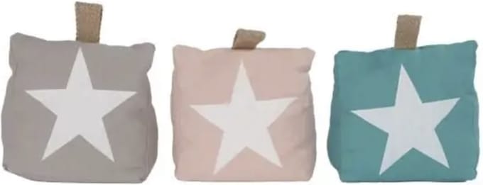 COSY@HOME - Deurstop met ster - Blauw - 18x12x18cm