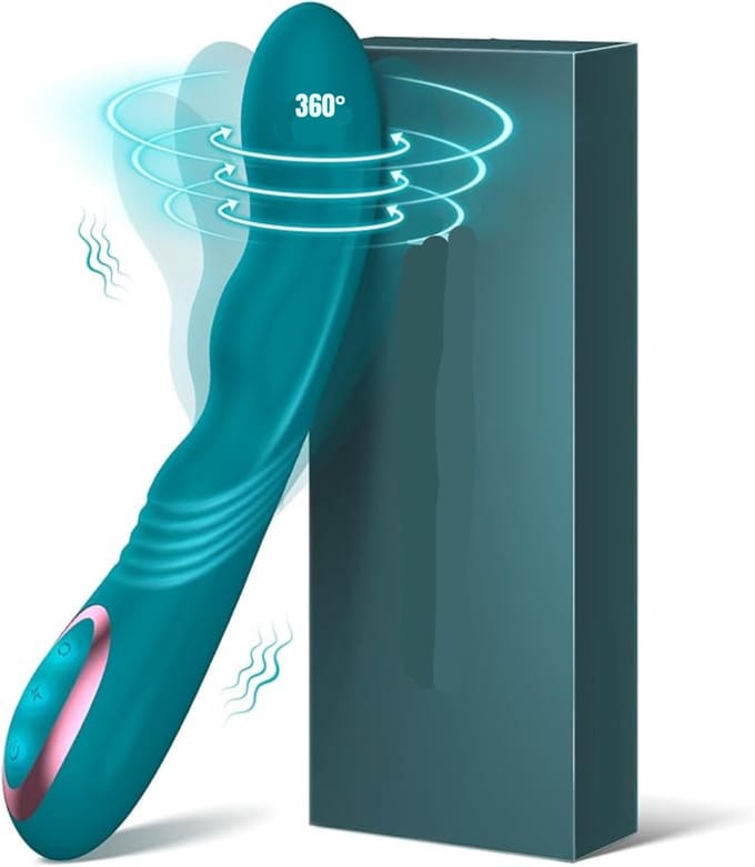 QIN® Stotende Dildo - Stotende Vibrator - Dildo Vibrator - Groen- 24cmx 9cmx 5cm