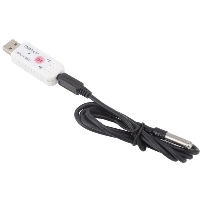 USB Computertemperatuursensor Datalogger Temperatuur Alarm voor Binnen Buiten Computerruimte black