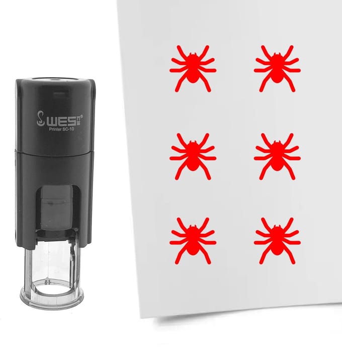 CombiCraft Stempel spin 10mm rond rode inkt - per 1 stuk