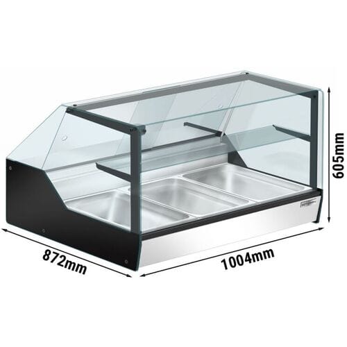 GGM Gastro Warmhaltevitrine - 1000mm - 400 Watt - 3 x GN 1/1