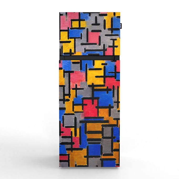 NUNKI MEDIUM-AMOND / Dubbel-Deurs Koelkast, E Klasse, 206l, Piet Mondriaan, Satin (ALL sides)