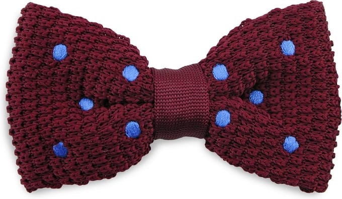 We Love Ties - Strikken - Strik Dotted Dandy - bordeauxrood / blauw