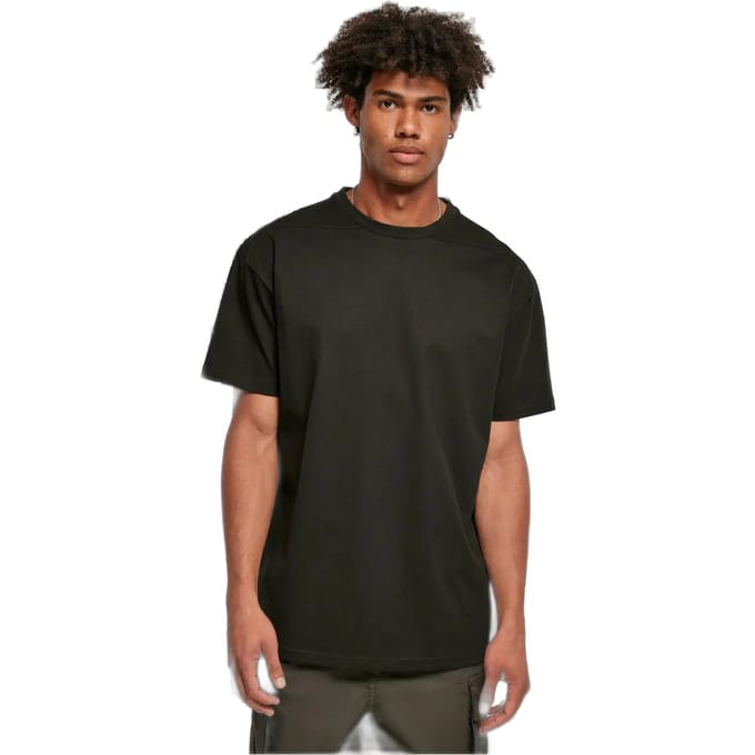 Urban Classics - Recycled Curved Shoulder Heren T-shirt - L - Zwart