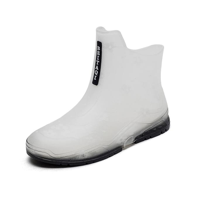 Dames Regenschoenen Antislip Rubberen Schoenen Transparante Korte Laarzen 38 wit