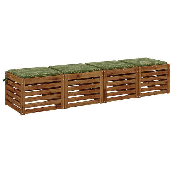 vidaXL - 4-Piece - Zitkussens - SOEST - 4 - st - 100% - Polyester - Blad - Design