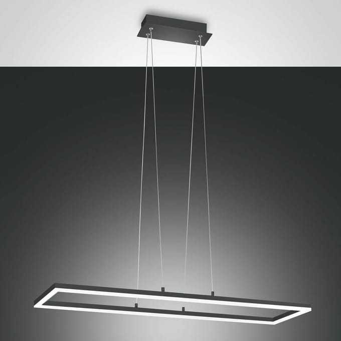 Fabas Luce LED hanglamp Bard, 92x32 cm, antraciet