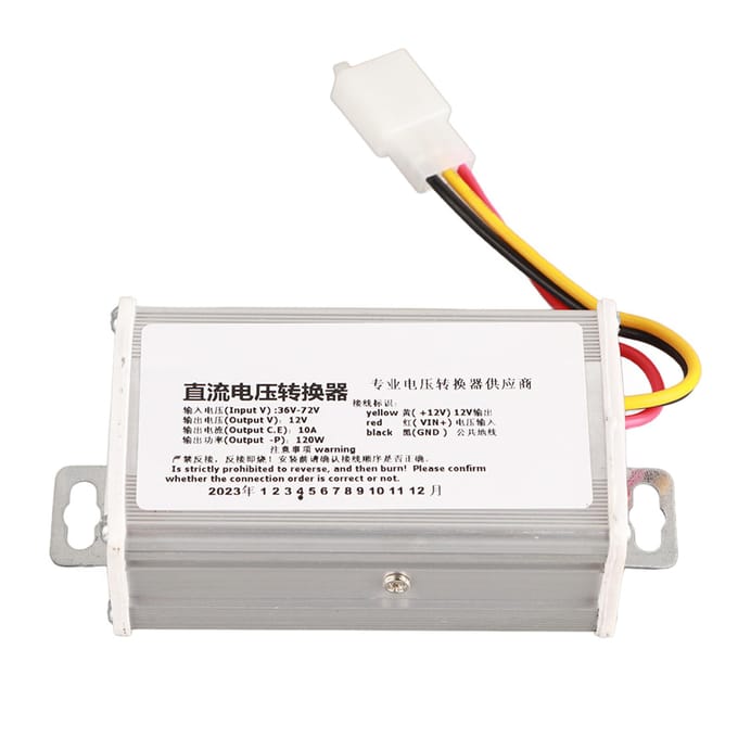 DC 36V‑72V Naar 12V 10A 120W Omvormer Adapter Transformator Voor Elektrische Scooter white