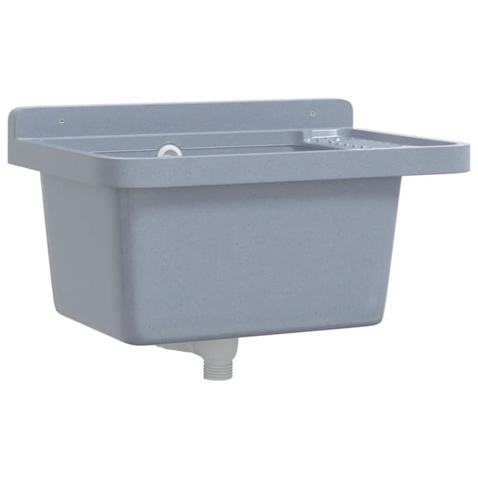 vidaXL - Wasbak - wandgemonteerd - 50x35x24 - cm - hars - grijs