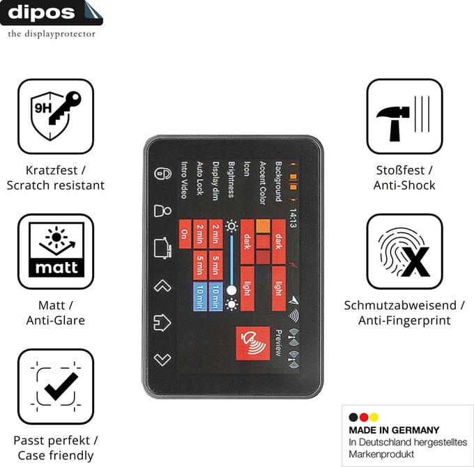 dipos – 2x Matte Pantserfolie geschikt voor PowerBox Systems Core | 9H Screenprotector