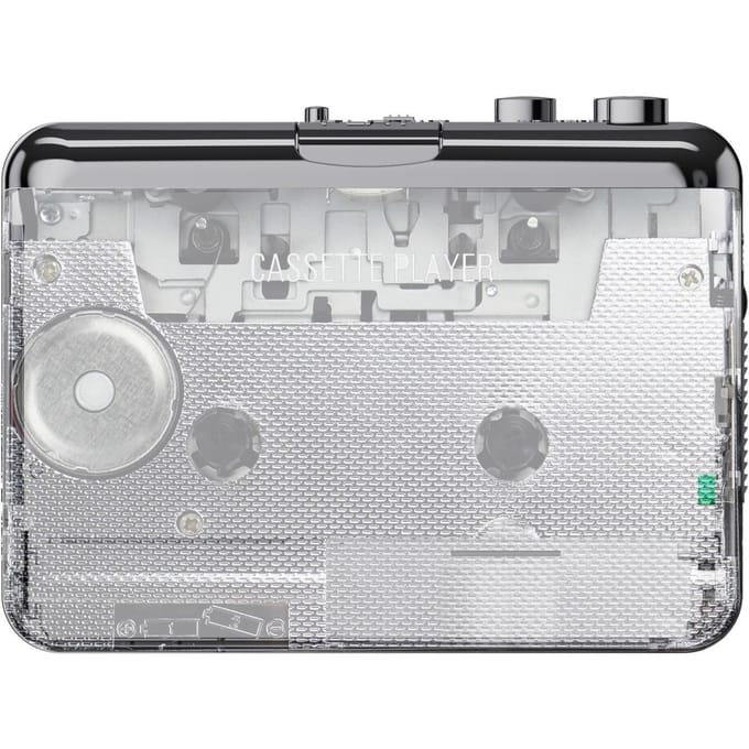 ezcap218PT cassetteband-naar-mp3-converterrecorder via pc-cassettespeler met oortelefoon transparant