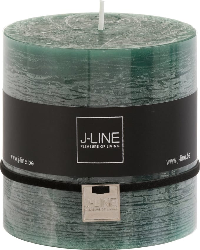 J-Line cilinderkaars - donkergroen - 65U - 6 stuks