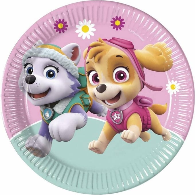 Paw Patrol Bordjes Skye And Everest 23cm 6 stuks