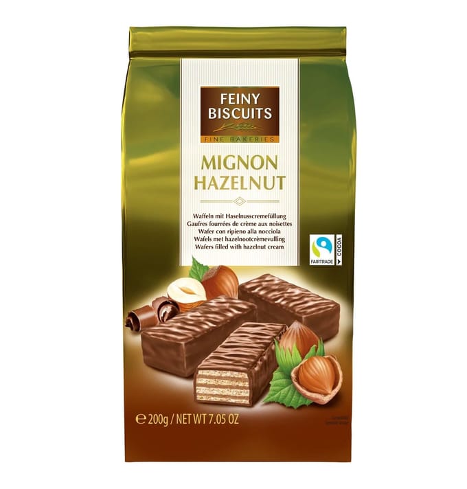 Feiny Biscuits Gaufrettes Arachides Enrobées de Chocolat 200 g