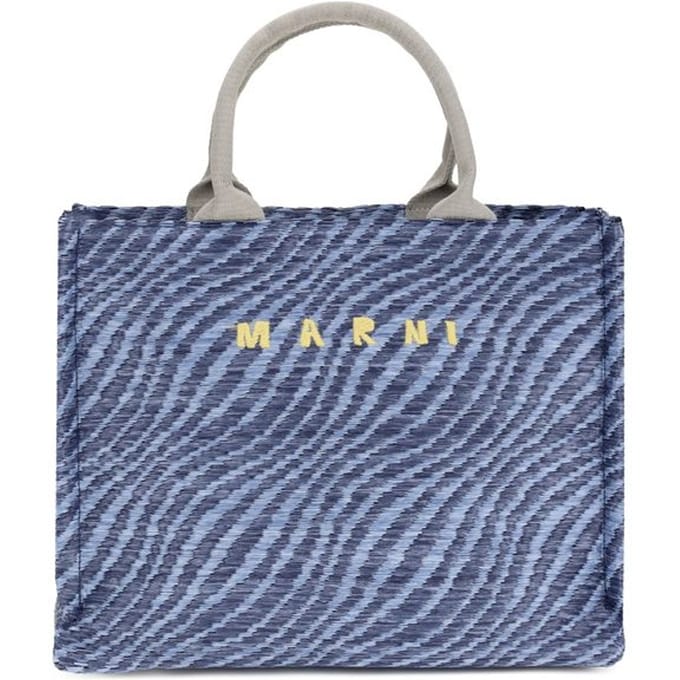 Marni Blauwe Stoffen Schoudertas