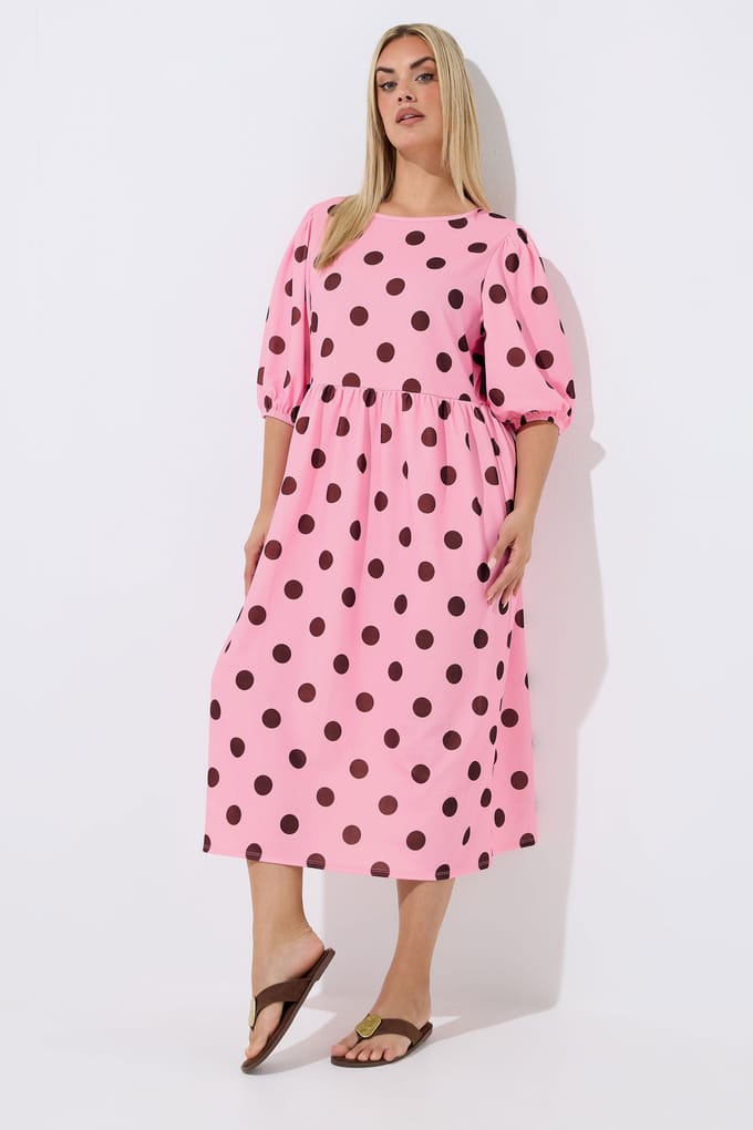Limited Collection Roze Jurk Met Stippen Size 40