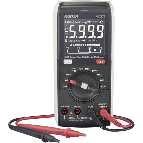 VOLTCRAFT VC272 Multimeter Digitaal LoZ CAT III 600 V Weergave (counts): 6000