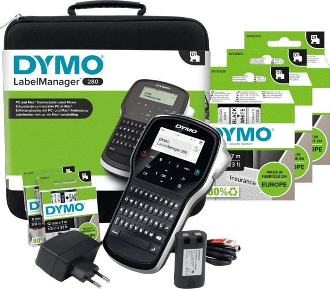 DYMO LabelManager 280 Case Kit Qwerty + 3 extra labels