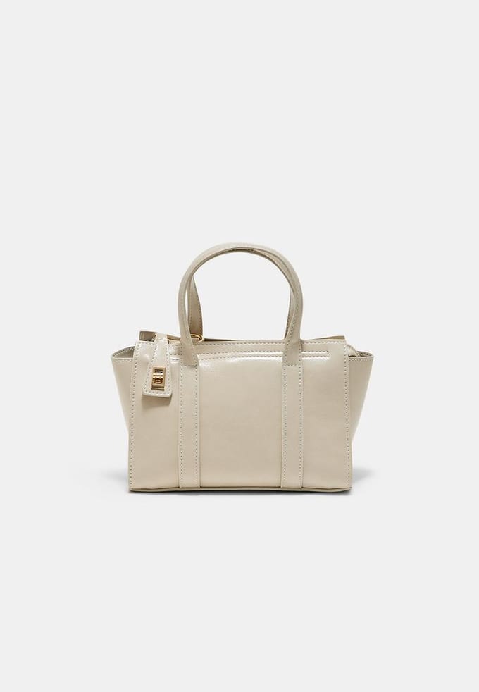Stradivarius Mini tote tas met sluiting  Ecru OS