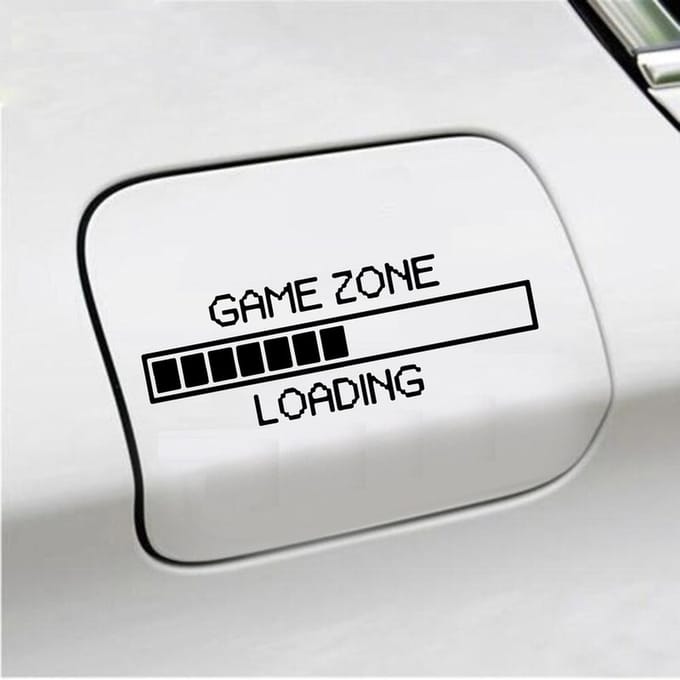 Bumpersticker - Game Zone Loading - 6 X 17,5 - Zwart