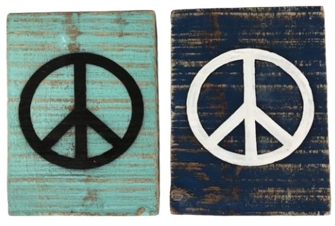Blok Alex 11x15x5 cm Peace turquoise/blauw