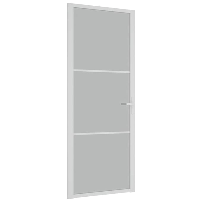 vidaXL - Binnendeur - 83x201,5 - cm - matglas - en - aluminium - wit