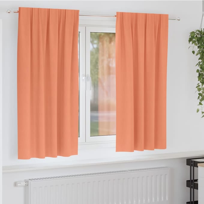 vidaXL - Blackout - Gordijnen - met - Ringen - 2 - st - Terracotta - 175 - x - 140 - cm