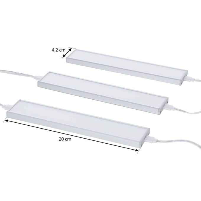 Prios Ashtonis LED meubelverlichting, set van 3, 20 cm