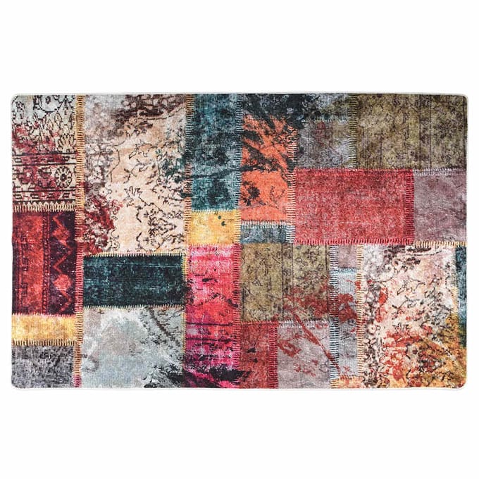 vidaXL - Vloerkleed - wasbaar - patchwork - 80x150 - cm - meerkleurig
