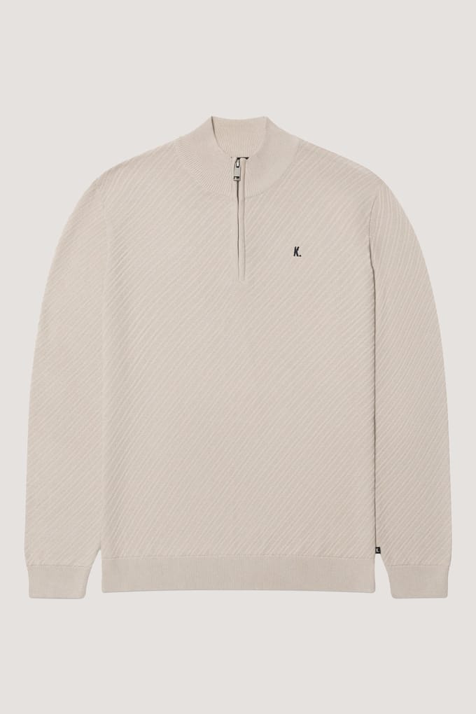 Kultivate Kn Crossed Zip Moonbeam Größe: XXL | Pullover Outlet | Herren