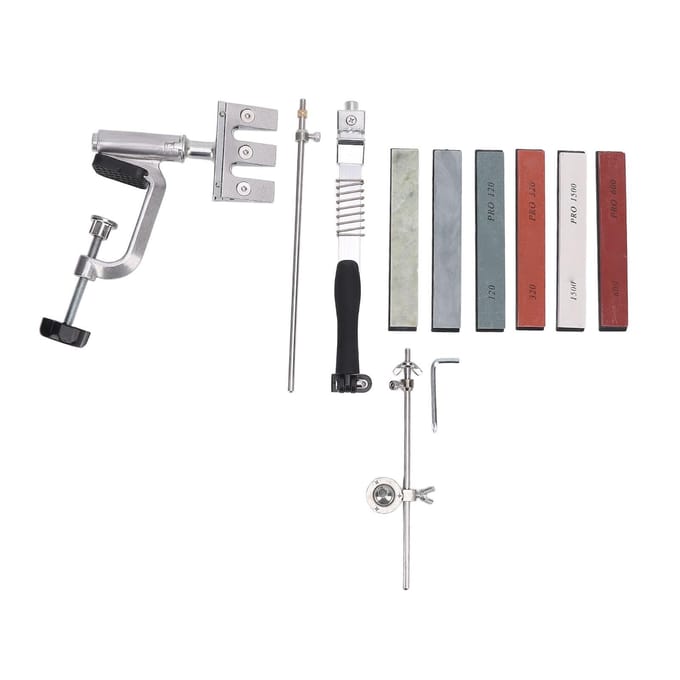 Kit d'affûtage de cutter 360 degrés Réversible 6 pierres d'affûtage Multifonctionnel Cuisine Chef Cutter gray