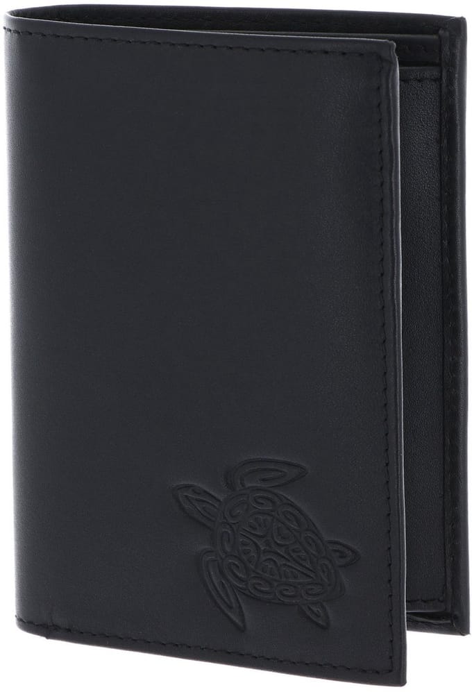 oxmox Leren portemonnee Leather Kombibörse Turtle Embossed Black zwart