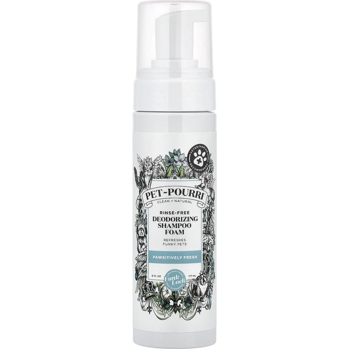 Poo-Pourri, Pet-Pourri™, No-Rinse Deodorizing Shampoo Foam, Pawsitively Fresh, 177 Ml (6 Fl Oz) white